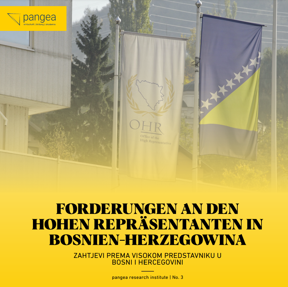 Cover pangea research no 3 - pangea research institute No. 3 - Forderungen an den Hohen Repräsentanten in Bosnien-Herzegowina